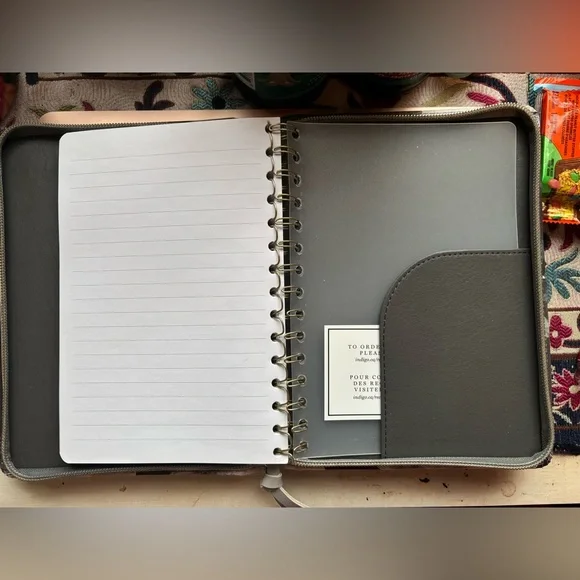 Indigo Floral NOTES Zip Up Notebook/Journal - Picture 6 of 6